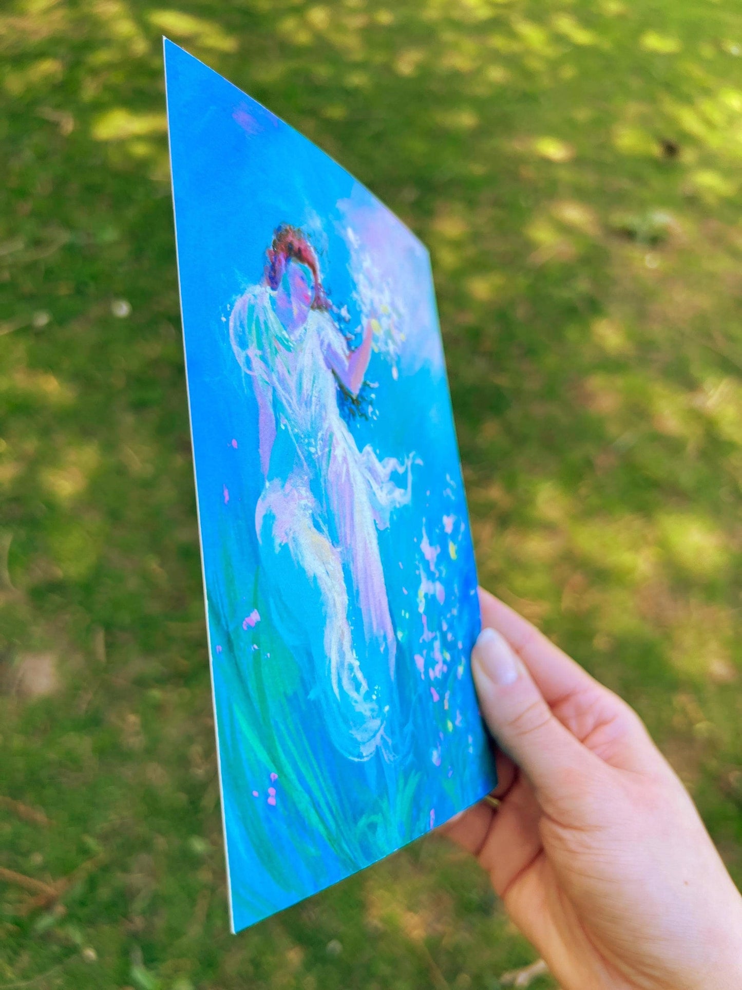 Pastel Gouache Art Print: "Spring will come" Maiden - spring goddess calming magical romantic pastel-color