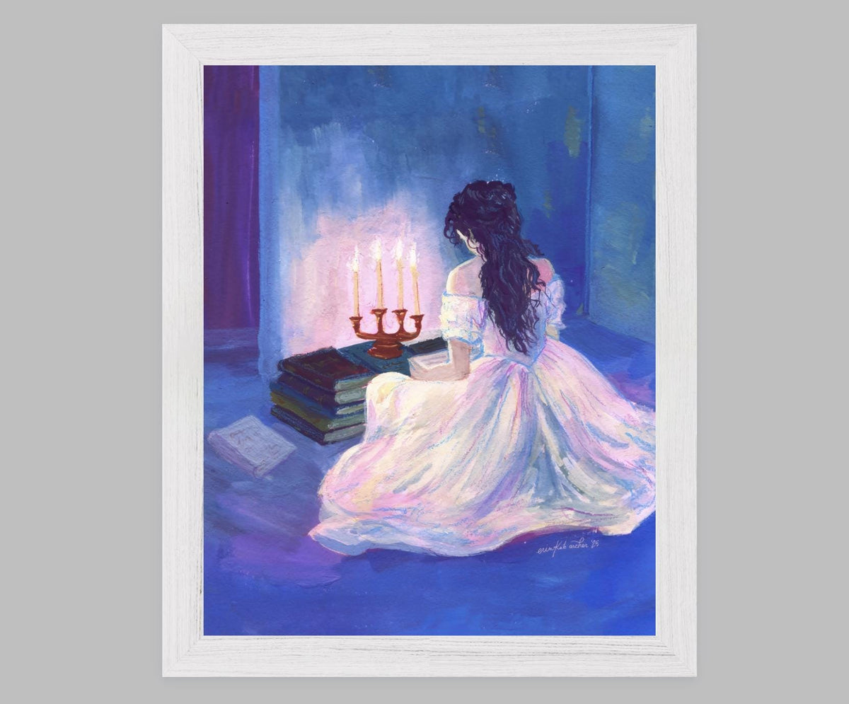 Romantic Art Print: "under the opera house" from original Gouache Painting - inspired by POTO, musicals, and books