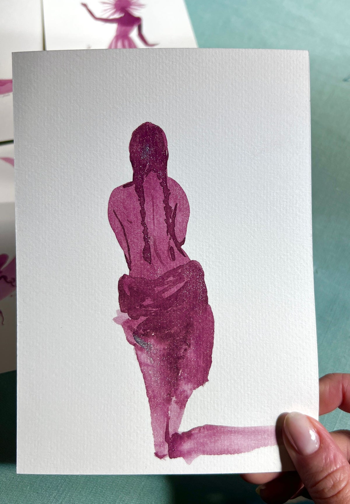moon perched - original sparkling ink drawings on paper