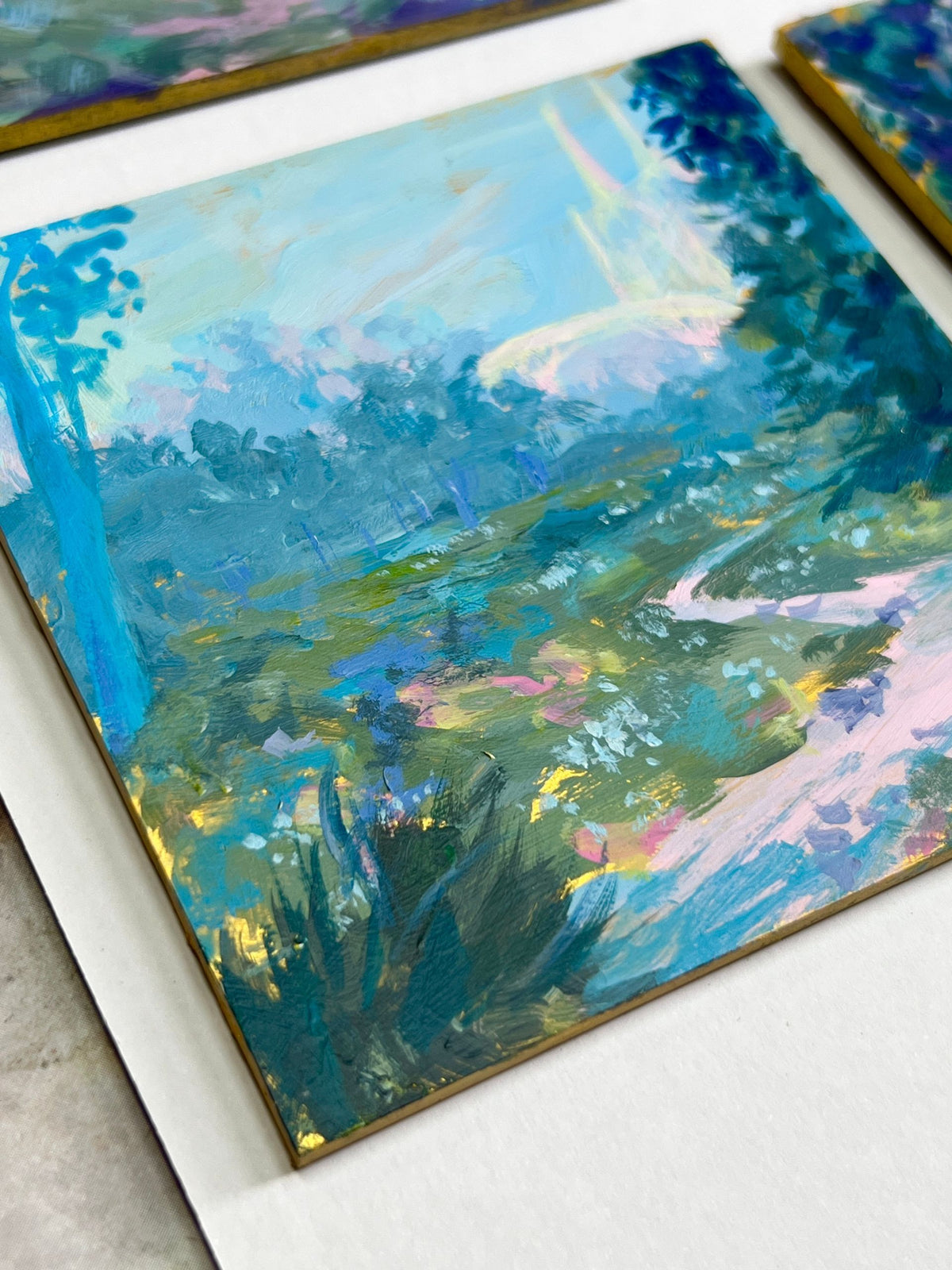 mini elven landscapes on gold