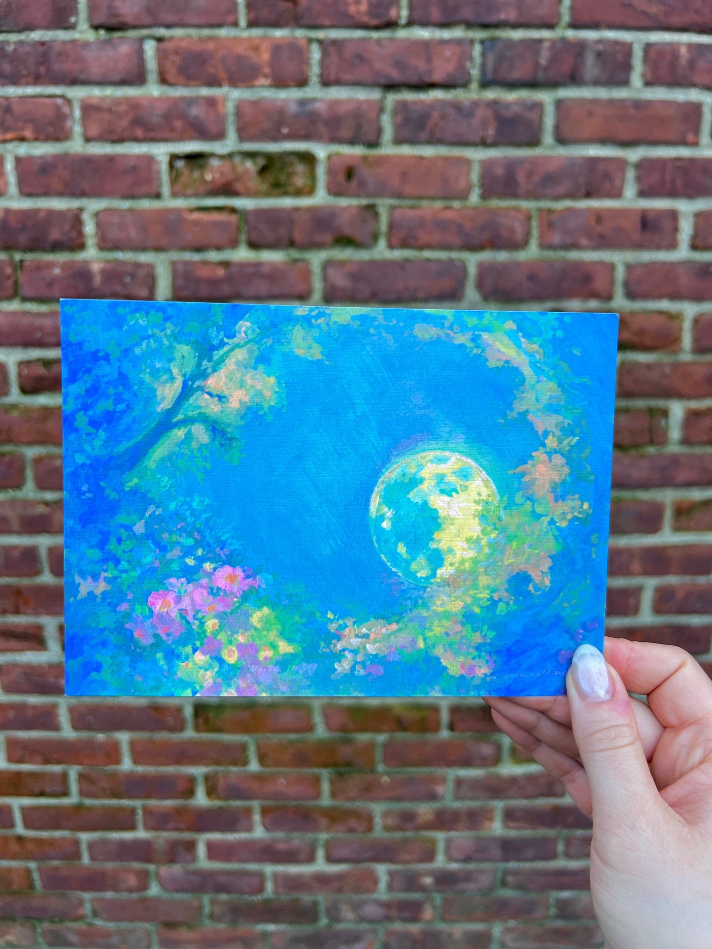 lunar bloom art print from original gouache painting