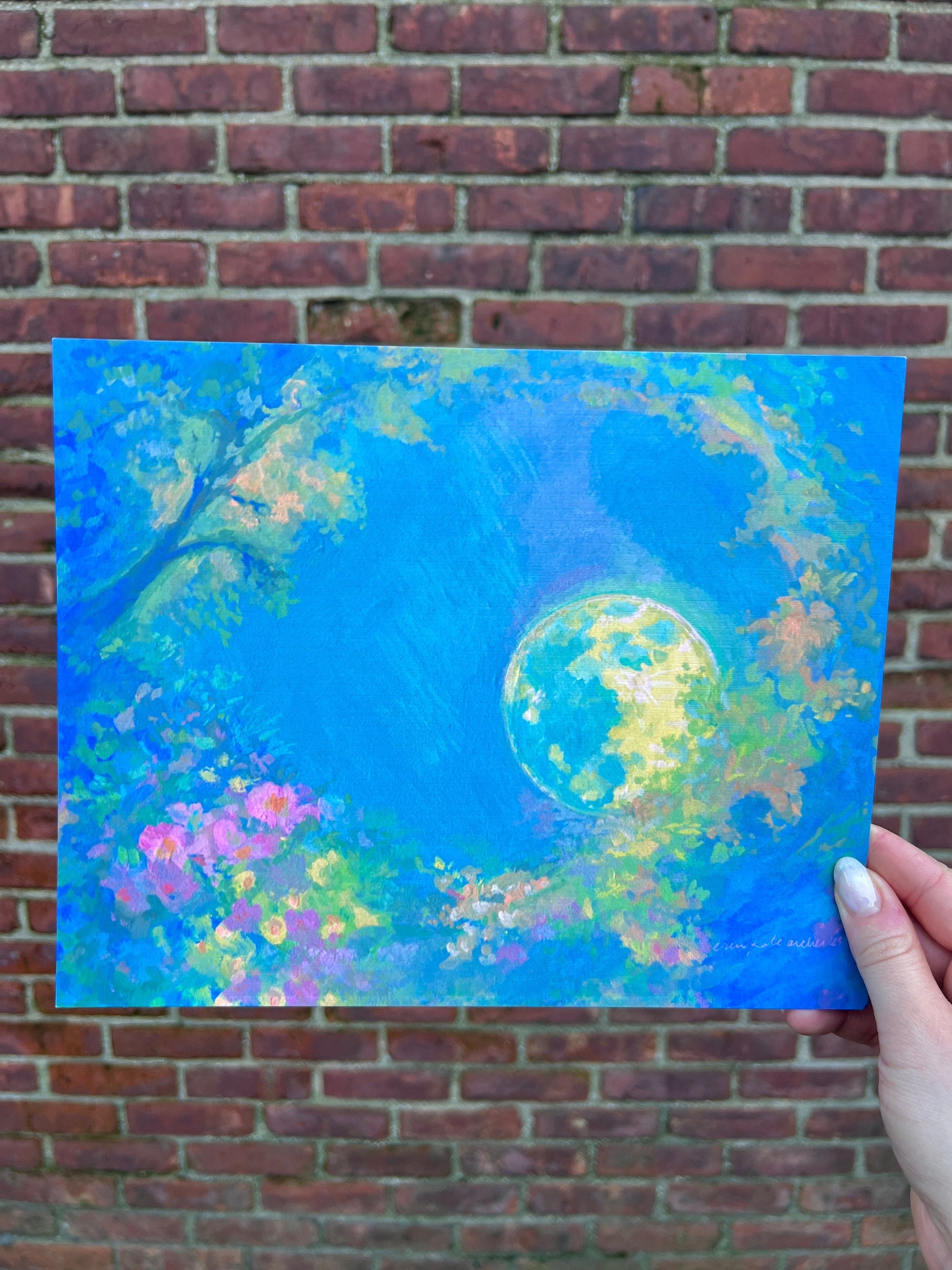 lunar bloom art print from original gouache painting