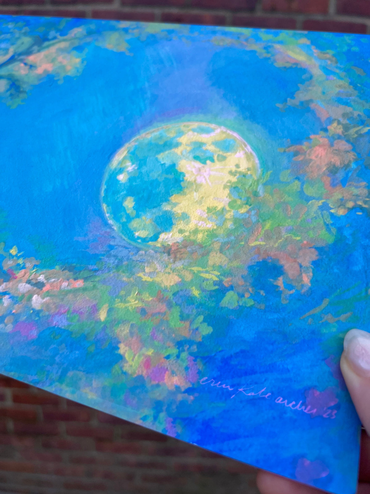 lunar bloom art print from original gouache painting