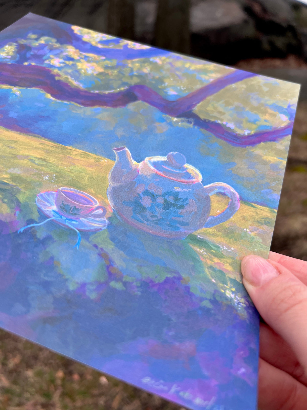 sylvan tea - art print from original acrylic painting - romantic and calming