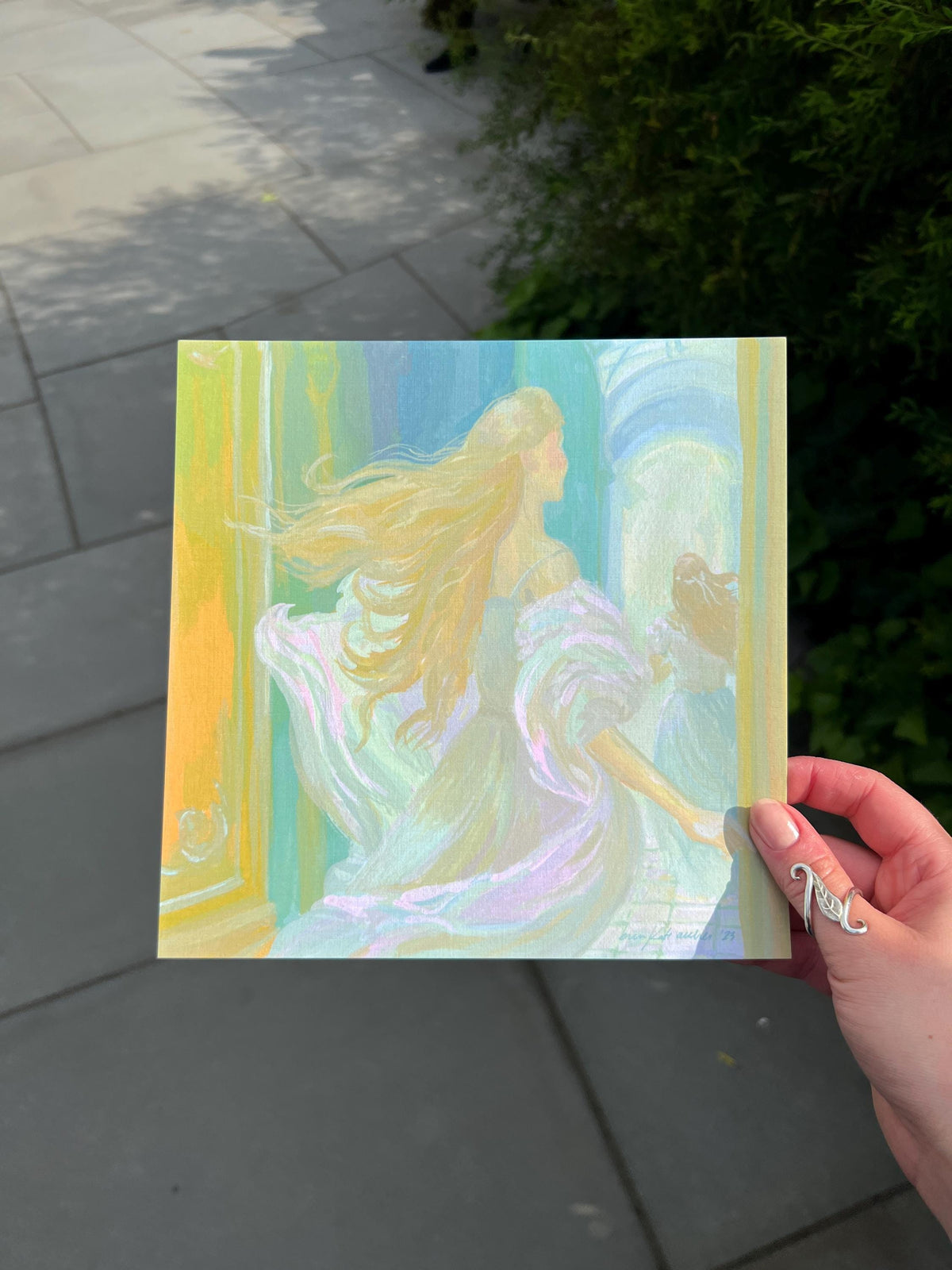 through hallowed halls - romantic art print from original gouache painting