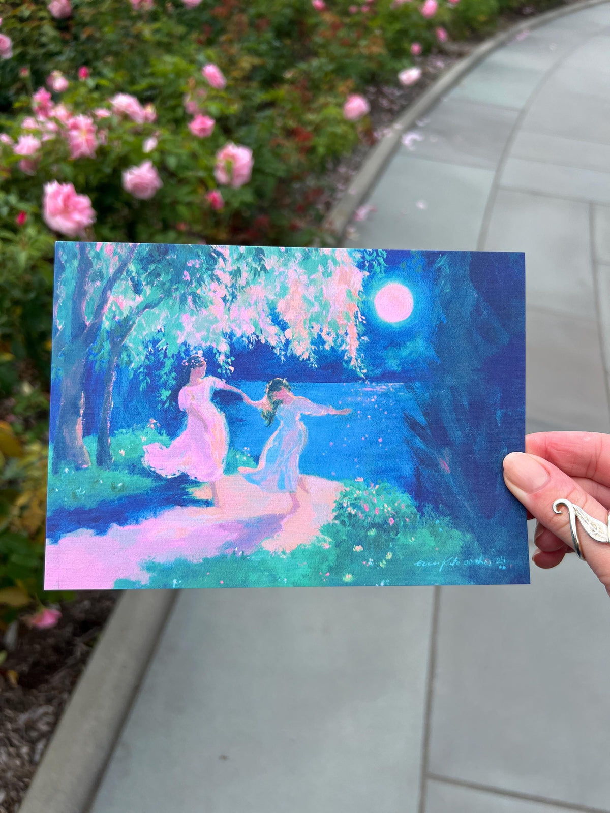 nocturne duet - romantic art print from original acrylic painting