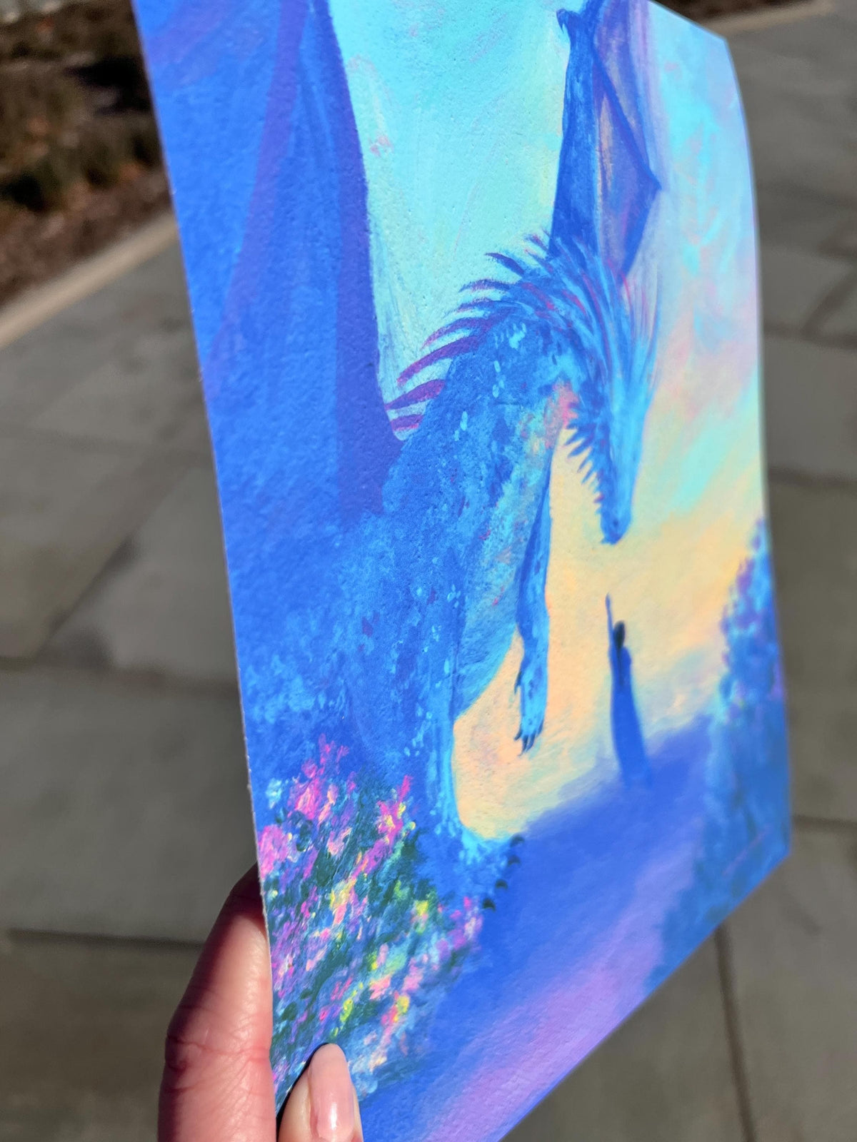 the dragon's chosen - fantasy dragon rider illustration art print from original acrylic painting