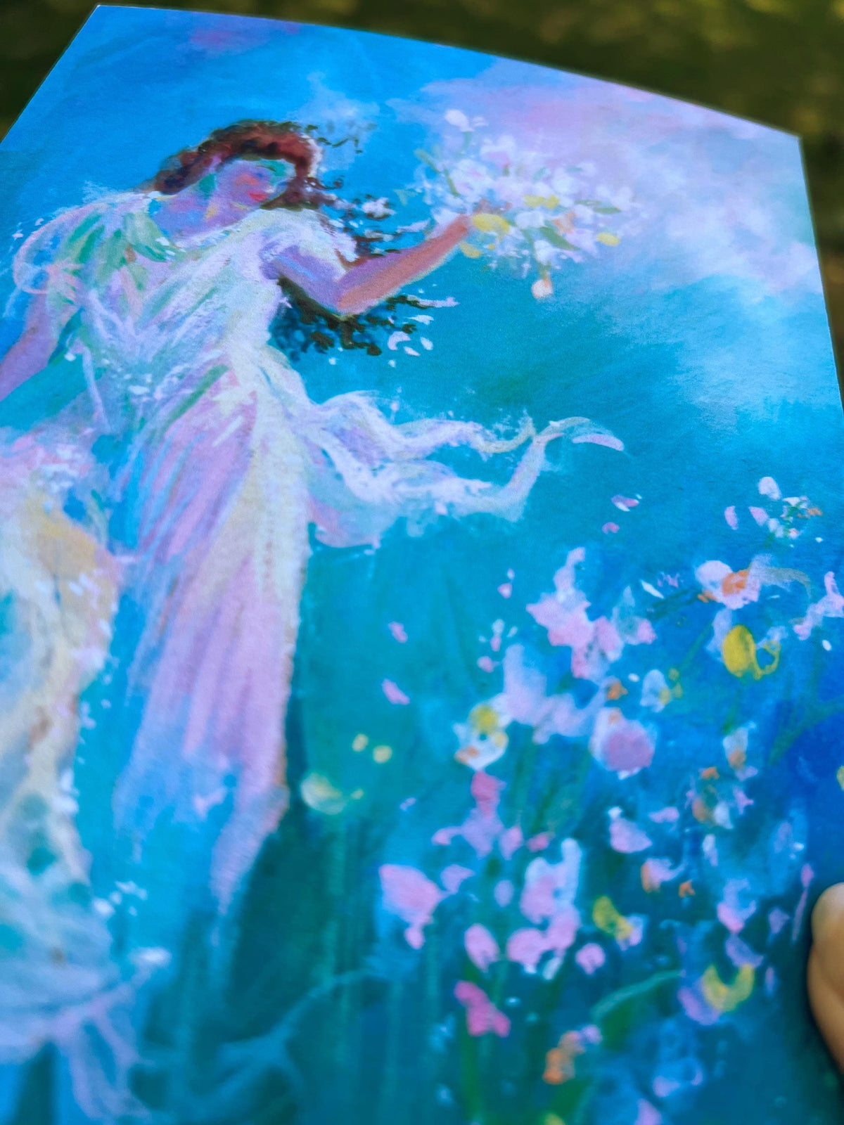 Pastel Gouache Art Print: "Spring will come" Maiden - spring goddess calming magical romantic pastel-color