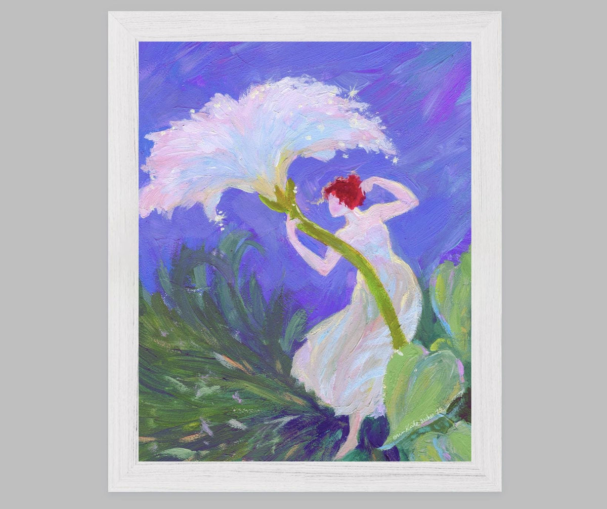 marvelous dancer you are - art print from original goauche painting, fae & flower