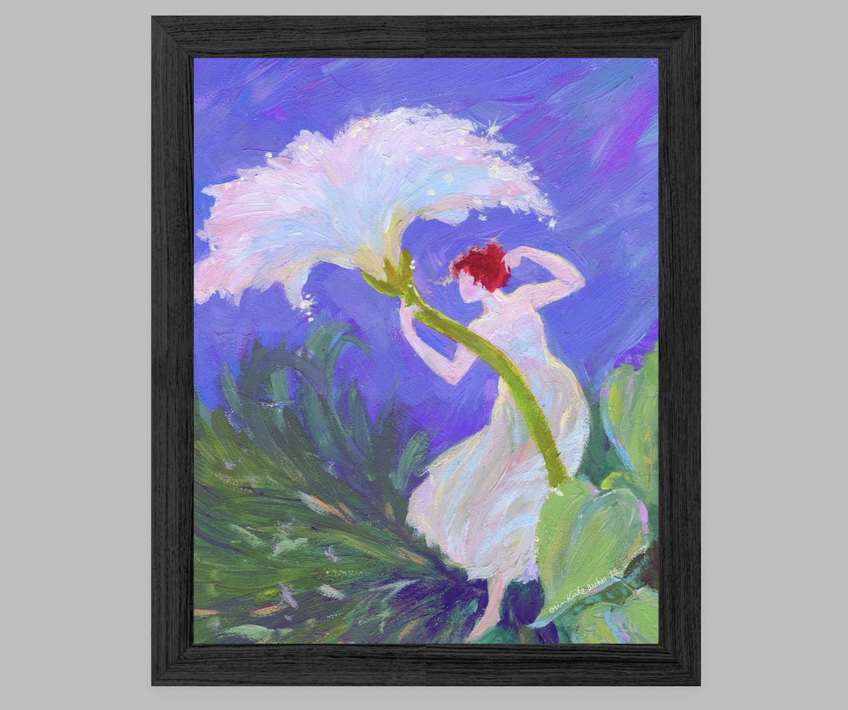 marvelous dancer you are - art print from original goauche painting, fae & flower