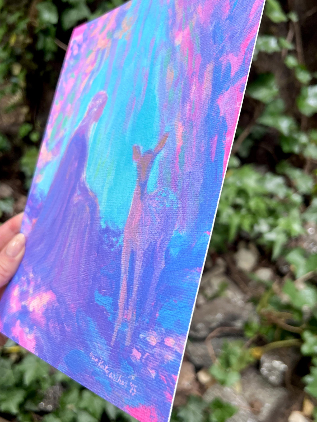 Fantasy Art Print: "the lady and the fawn" from original acrylic painting - inspired by fantasy novels and fairy tales
