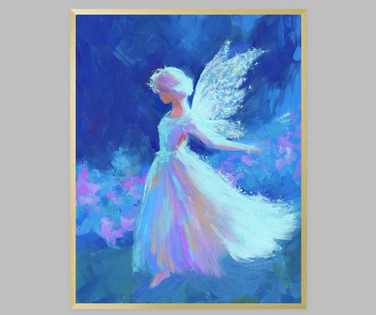Fairy Art Print: "fleeting fae" from original Gouache Painting - inspired by fantasy novels and fairy tales
