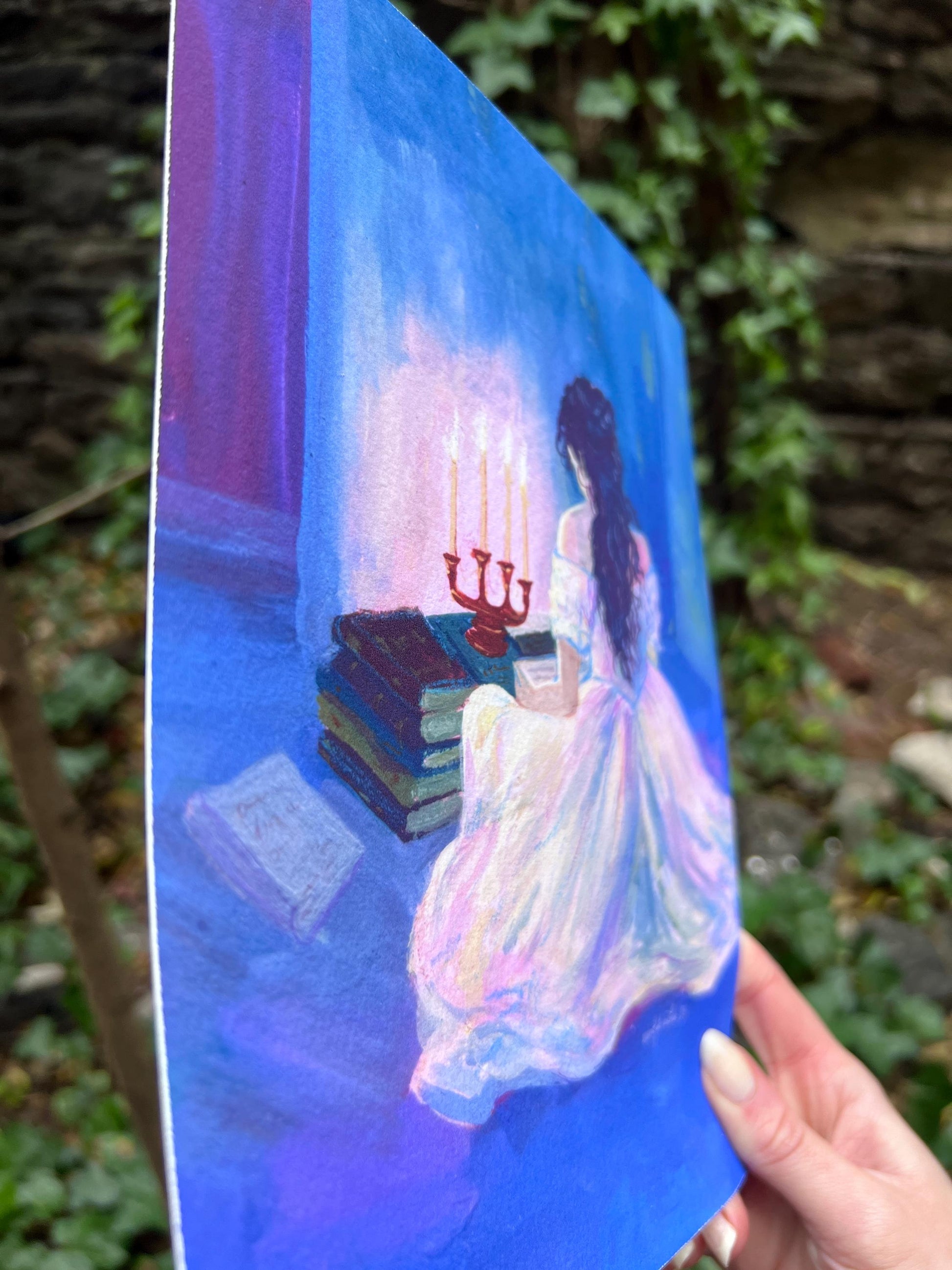 Romantic Art Print: "under the opera house" from original Gouache Painting - inspired by POTO, musicals, and books