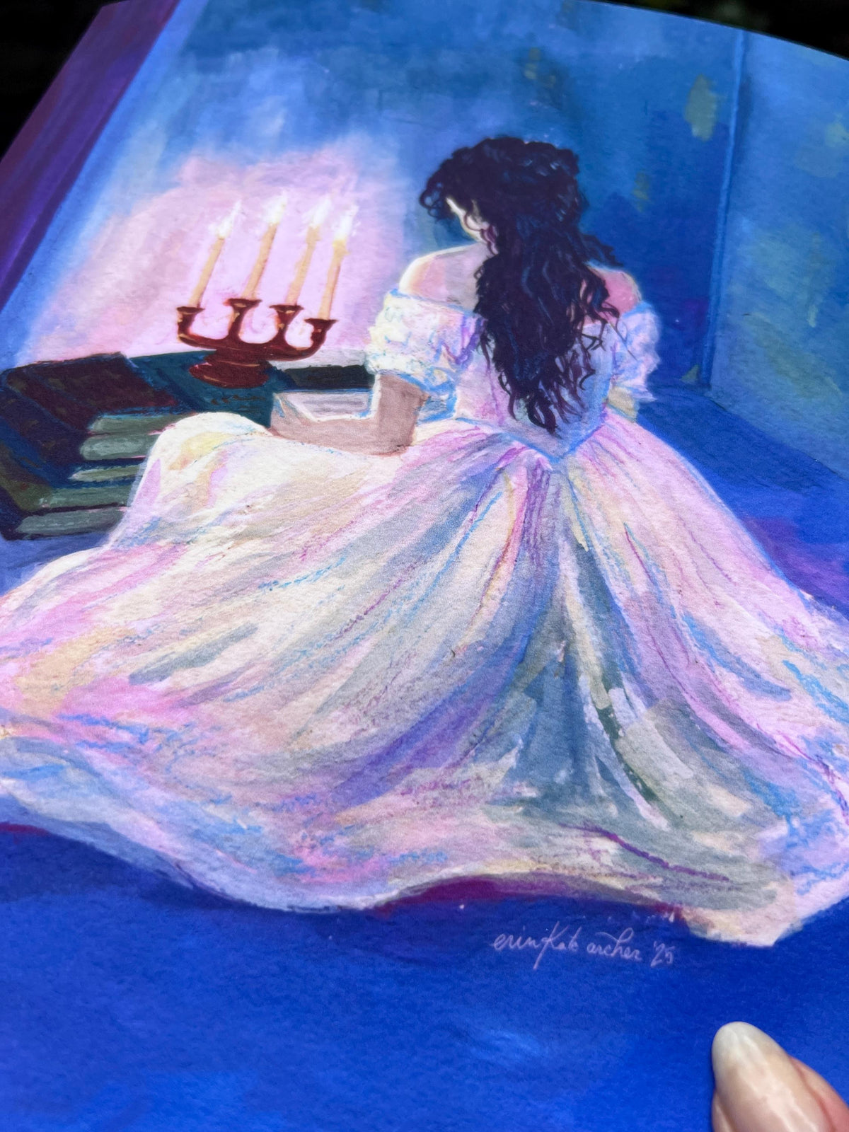 Romantic Art Print: "under the opera house" from original Gouache Painting - inspired by POTO, musicals, and books
