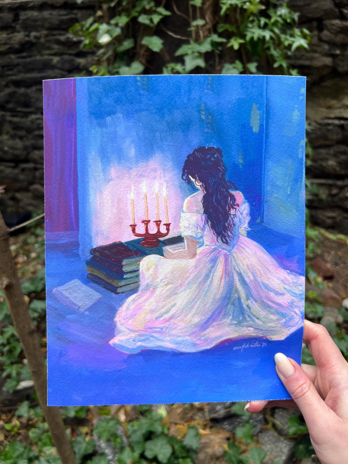 Romantic Art Print: "under the opera house" from original Gouache Painting - inspired by POTO, musicals, and books