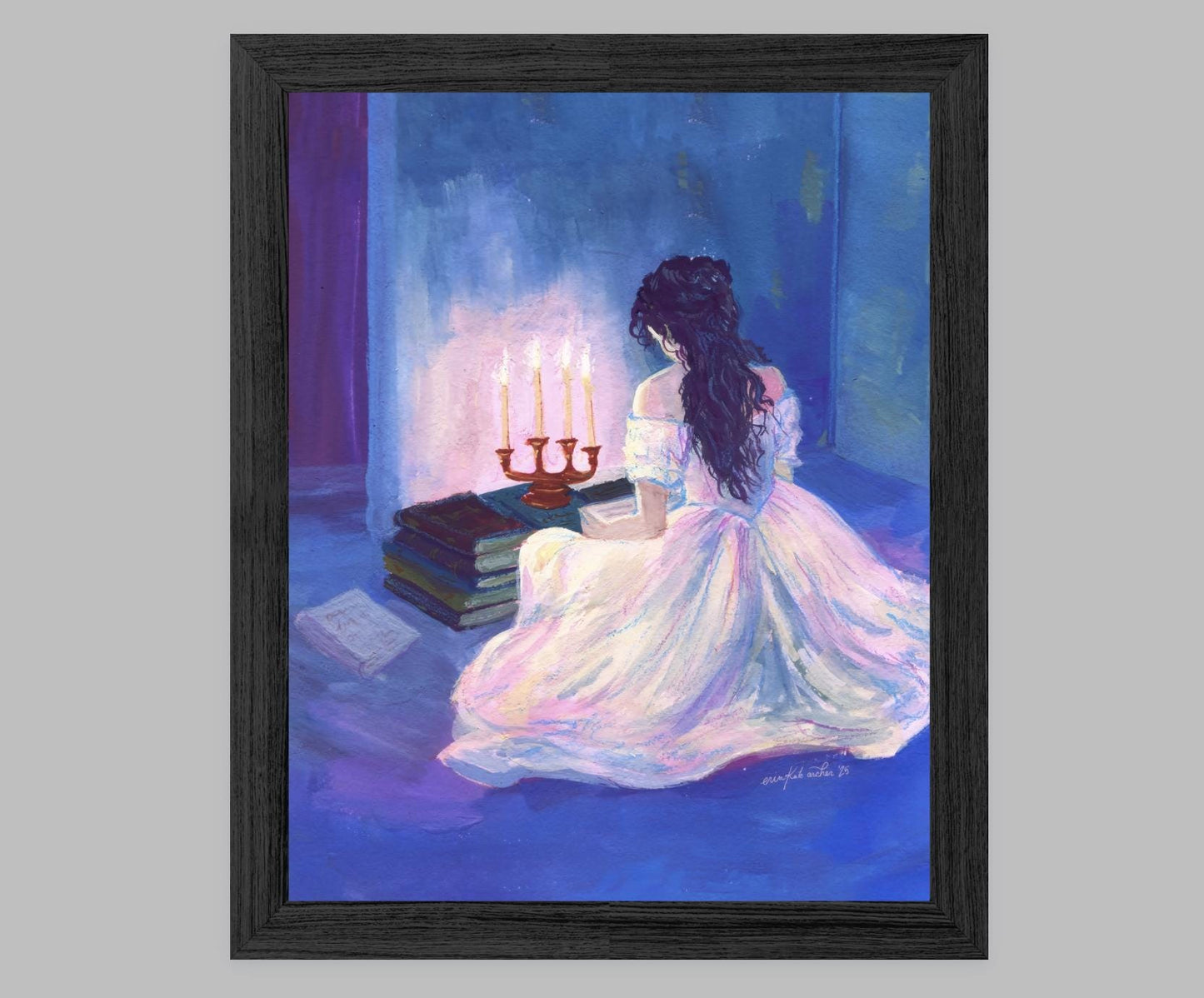 Romantic Art Print: "under the opera house" from original Gouache Painting - inspired by POTO, musicals, and books