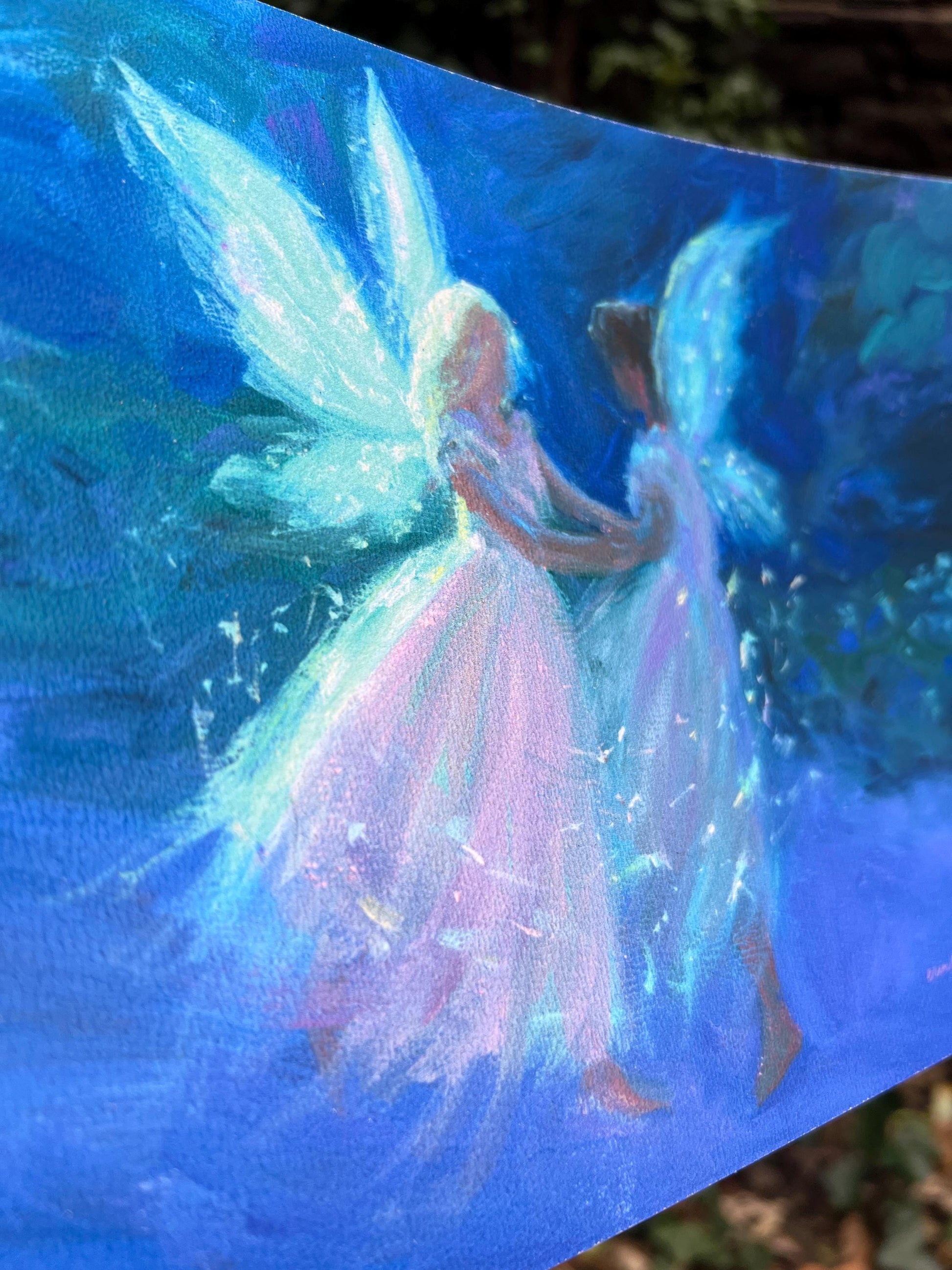 Fairy Art Print: "spinning up light" from original acrylic painting - inspired by fantasy novels and fairy tales