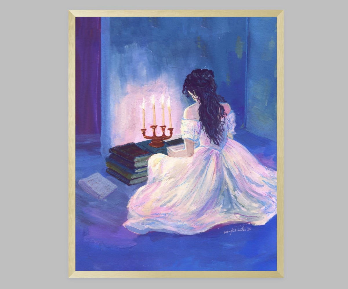 Romantic Art Print: "under the opera house" from original Gouache Painting - inspired by POTO, musicals, and books
