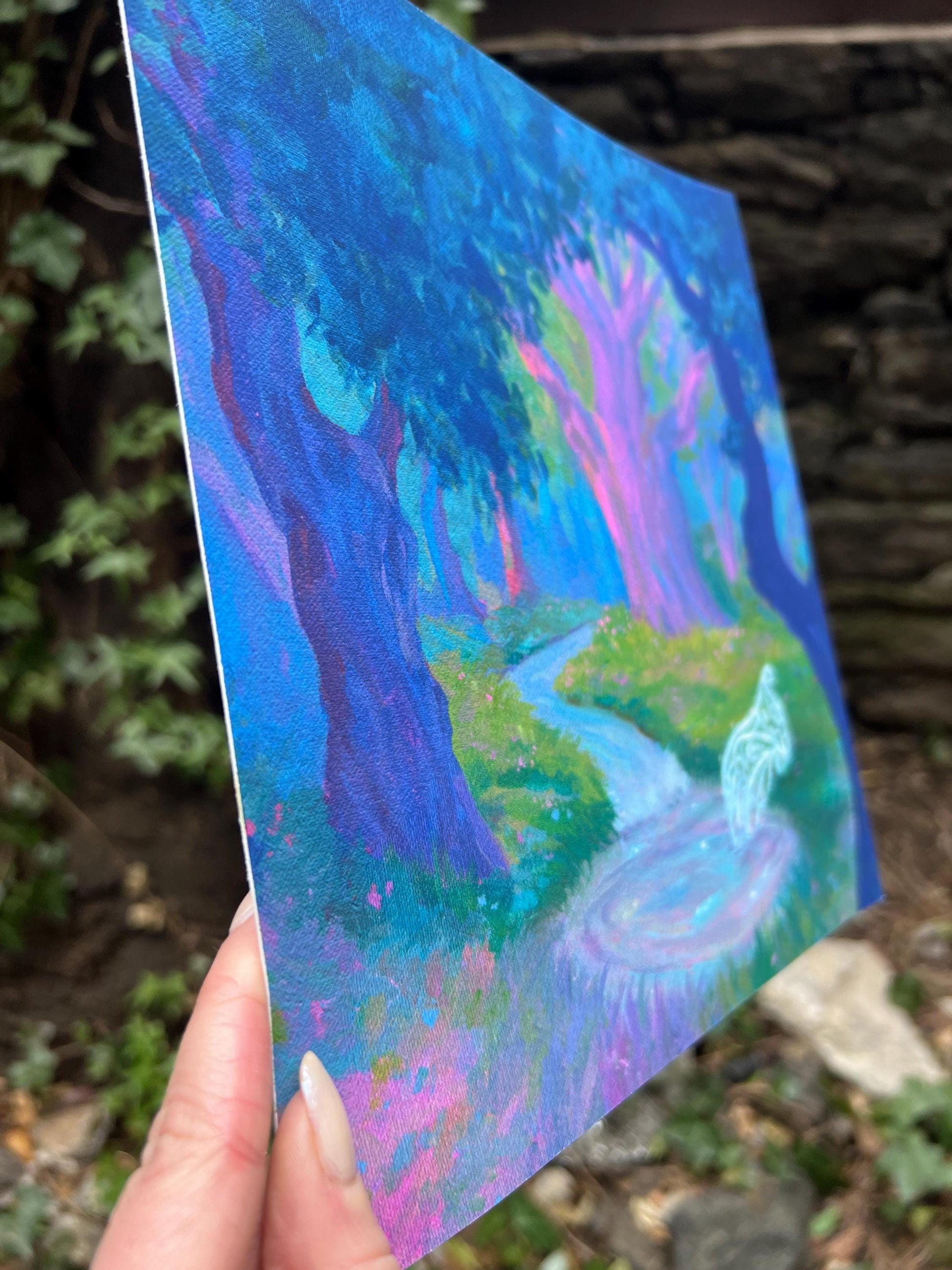 healing spring - fantasy landscape art print from original acrylic painting