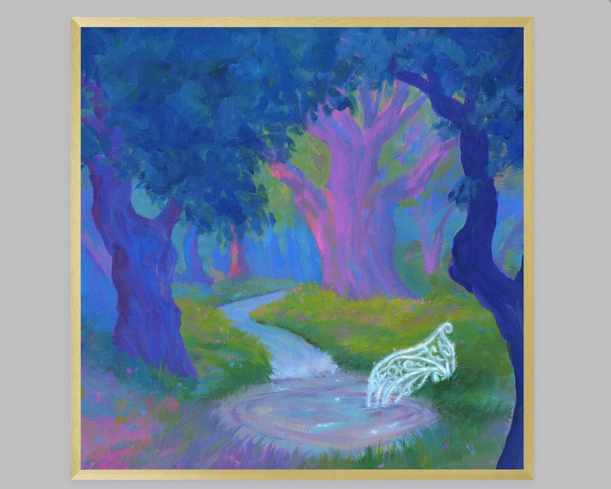 healing spring - fantasy landscape art print from original acrylic painting