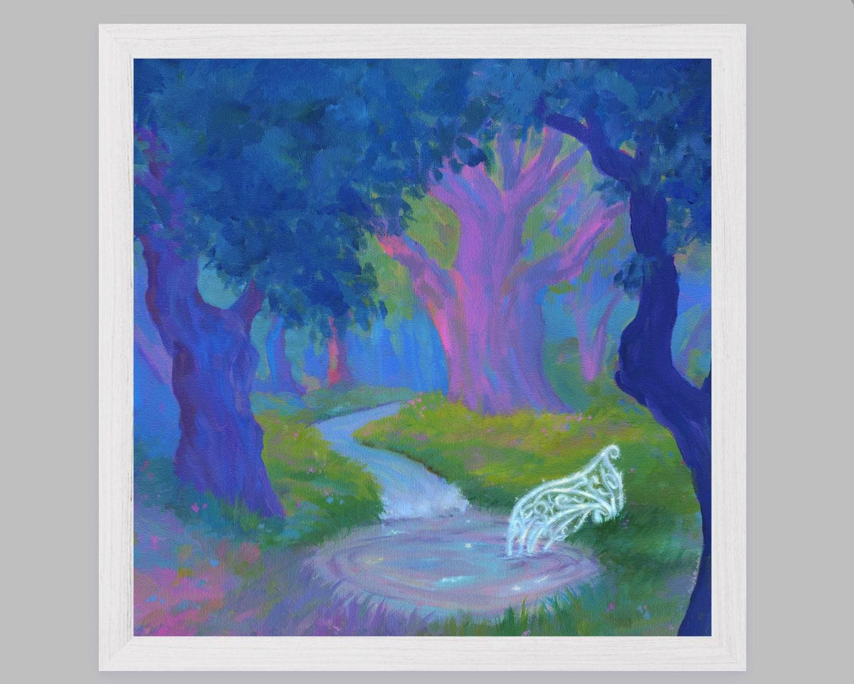 healing spring - fantasy landscape art print from original acrylic painting