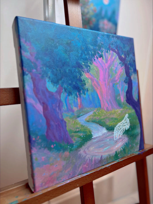 healing spring - fantasy landscape art print from original acrylic painting