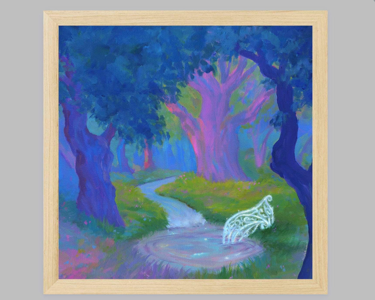 healing spring - fantasy landscape art print from original acrylic painting