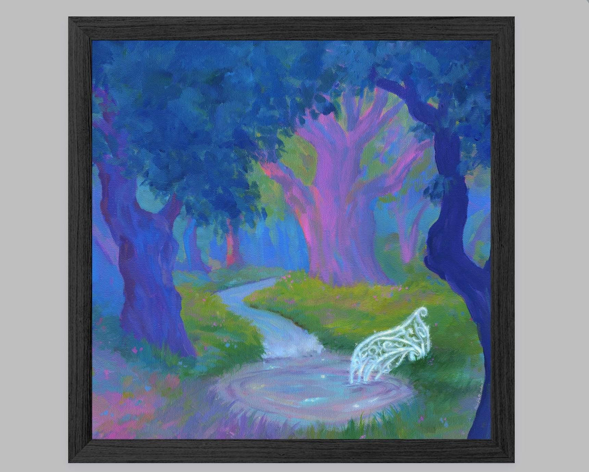 healing spring - fantasy landscape art print from original acrylic painting