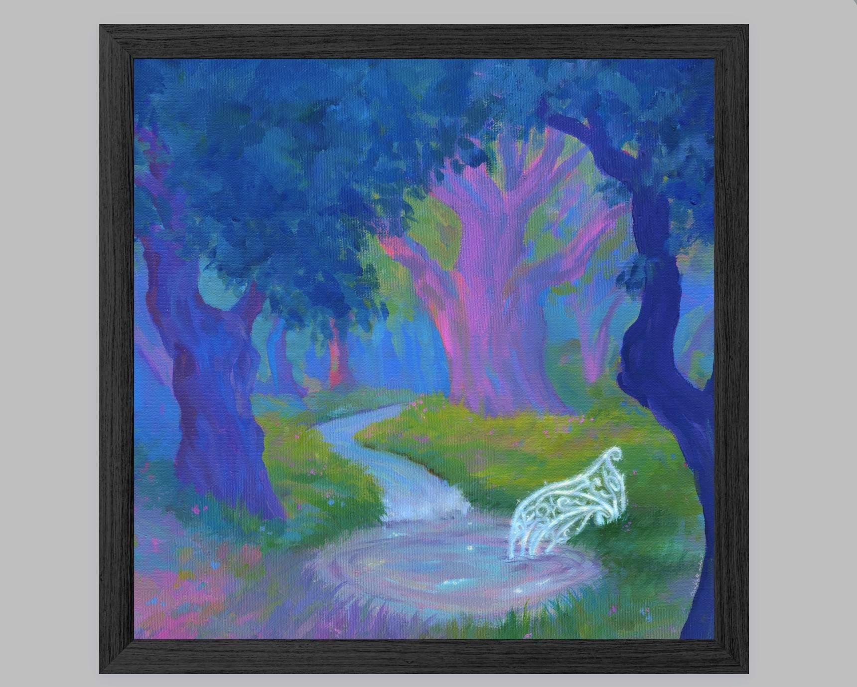 healing spring - fantasy landscape art print from original acrylic painting