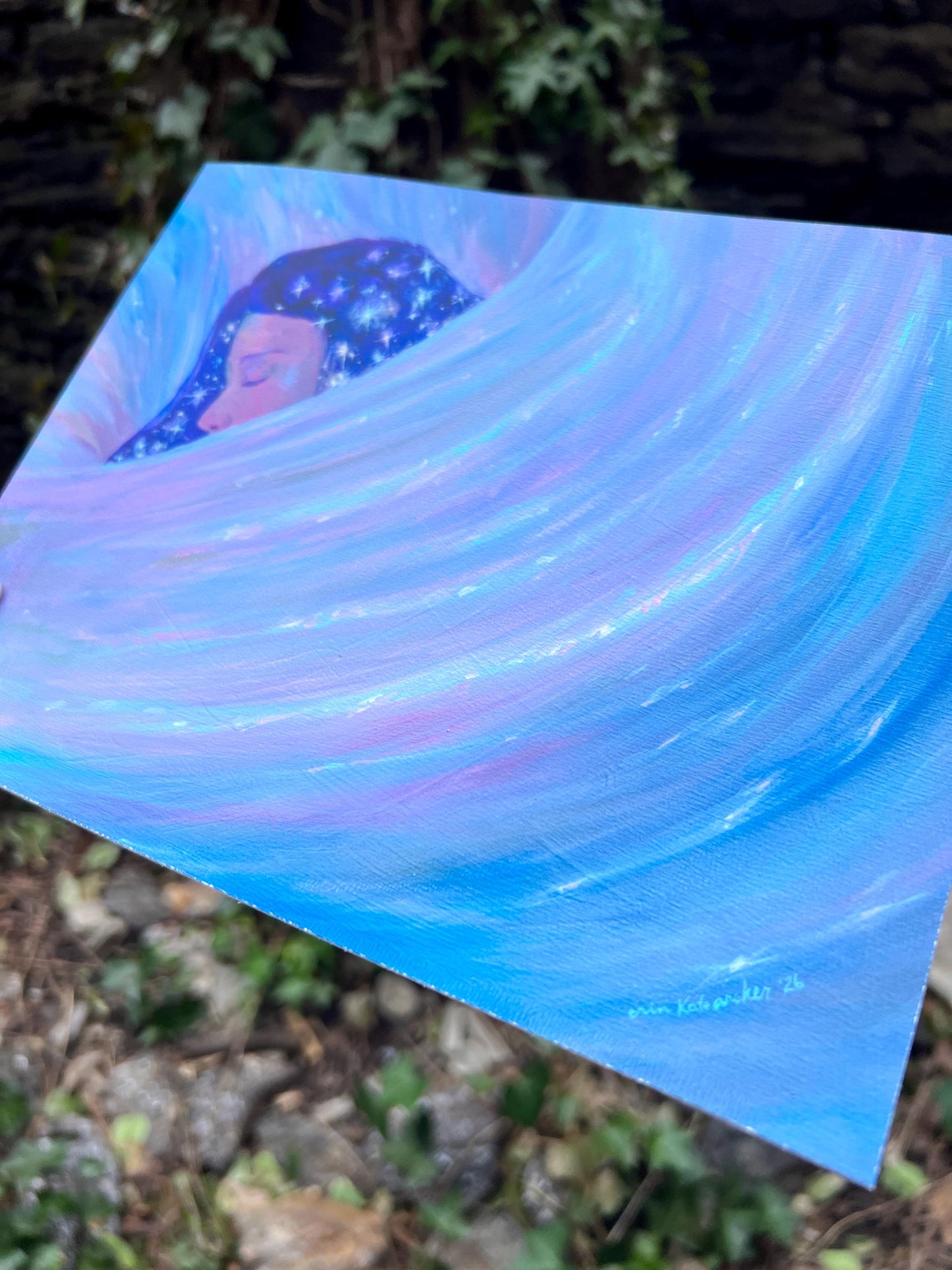 brush the stars from your hair - art print from original acrylic painting