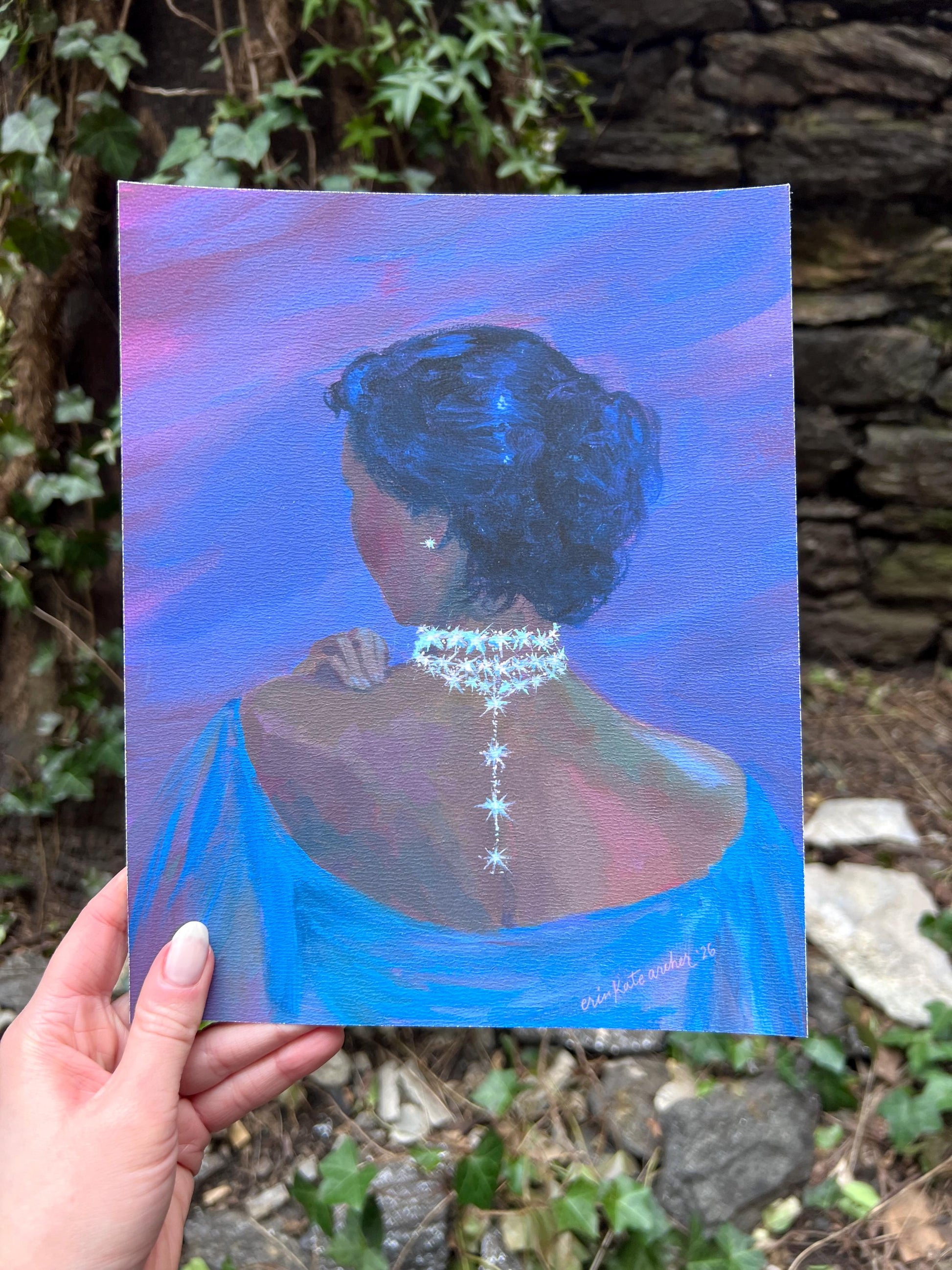 lariat of light - art print from original acrylic painting - magical celestial fairytale