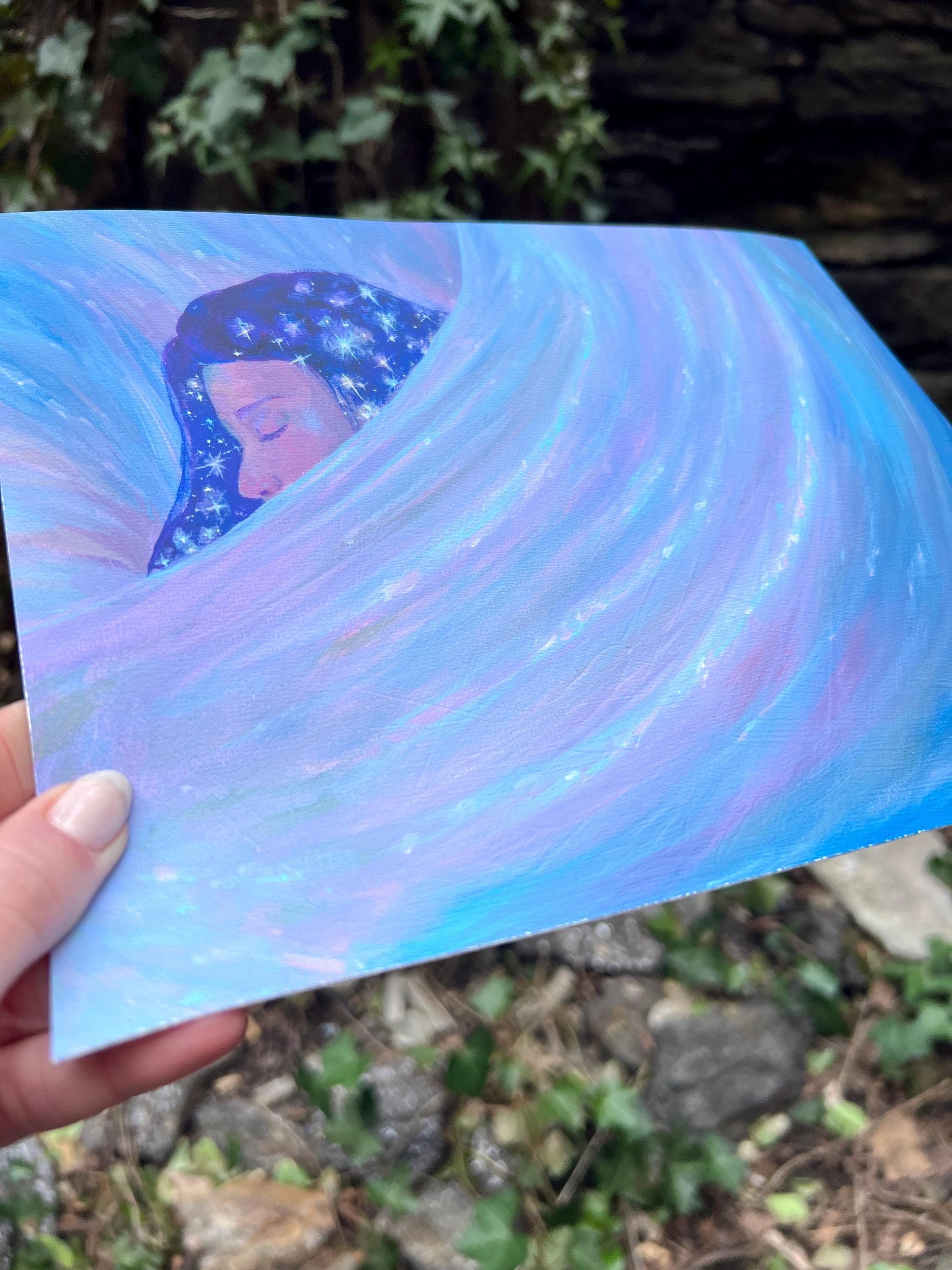 brush the stars from your hair - art print from original acrylic painting