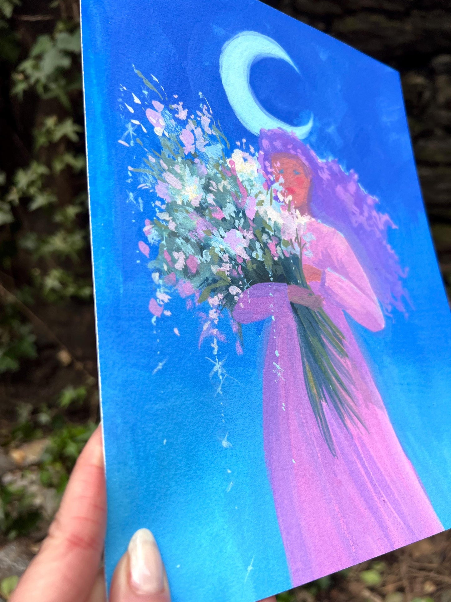 moondew - art print from original gouache painting - magical celestial fairytale