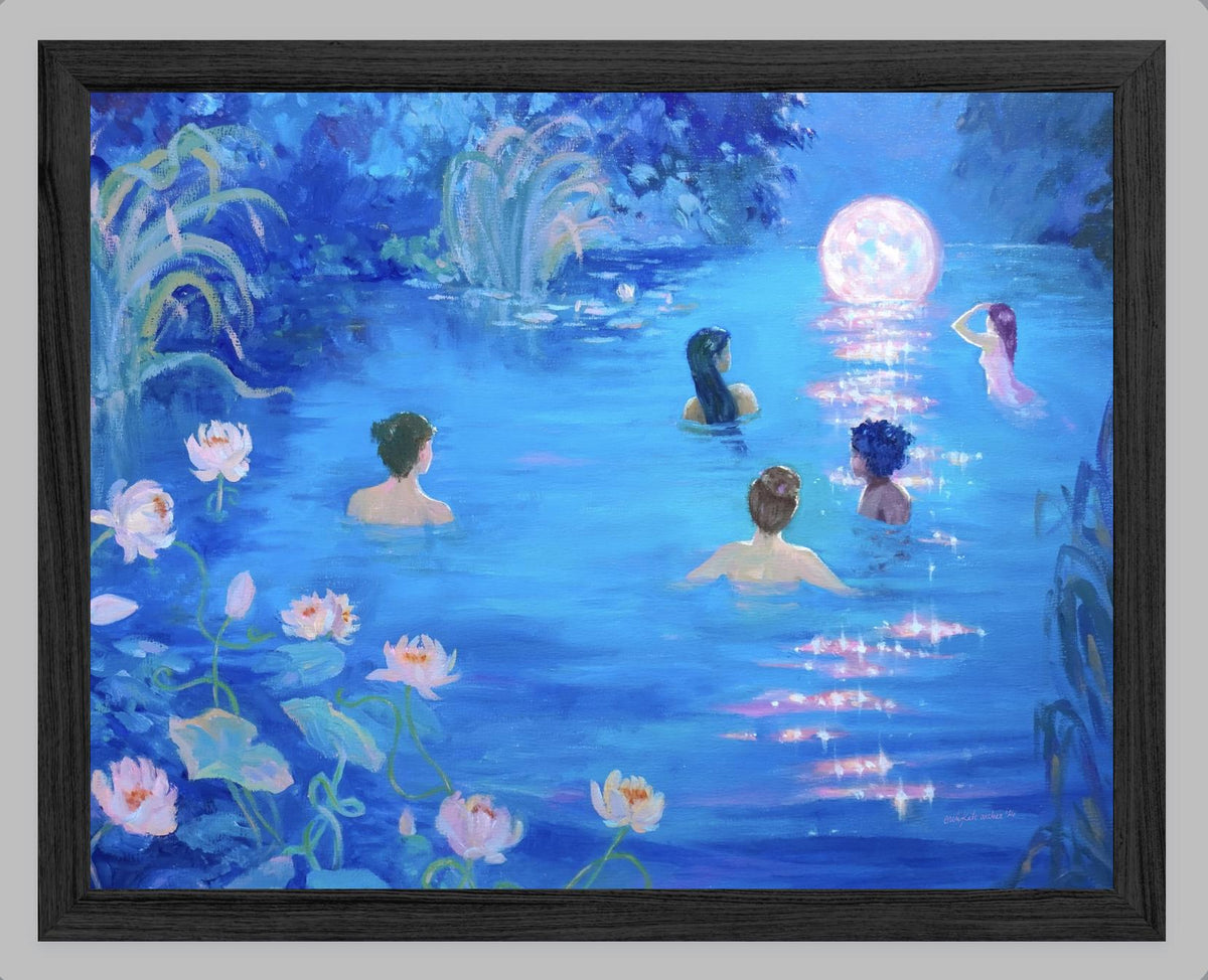 the untethered moon - art print from original acrylic painting