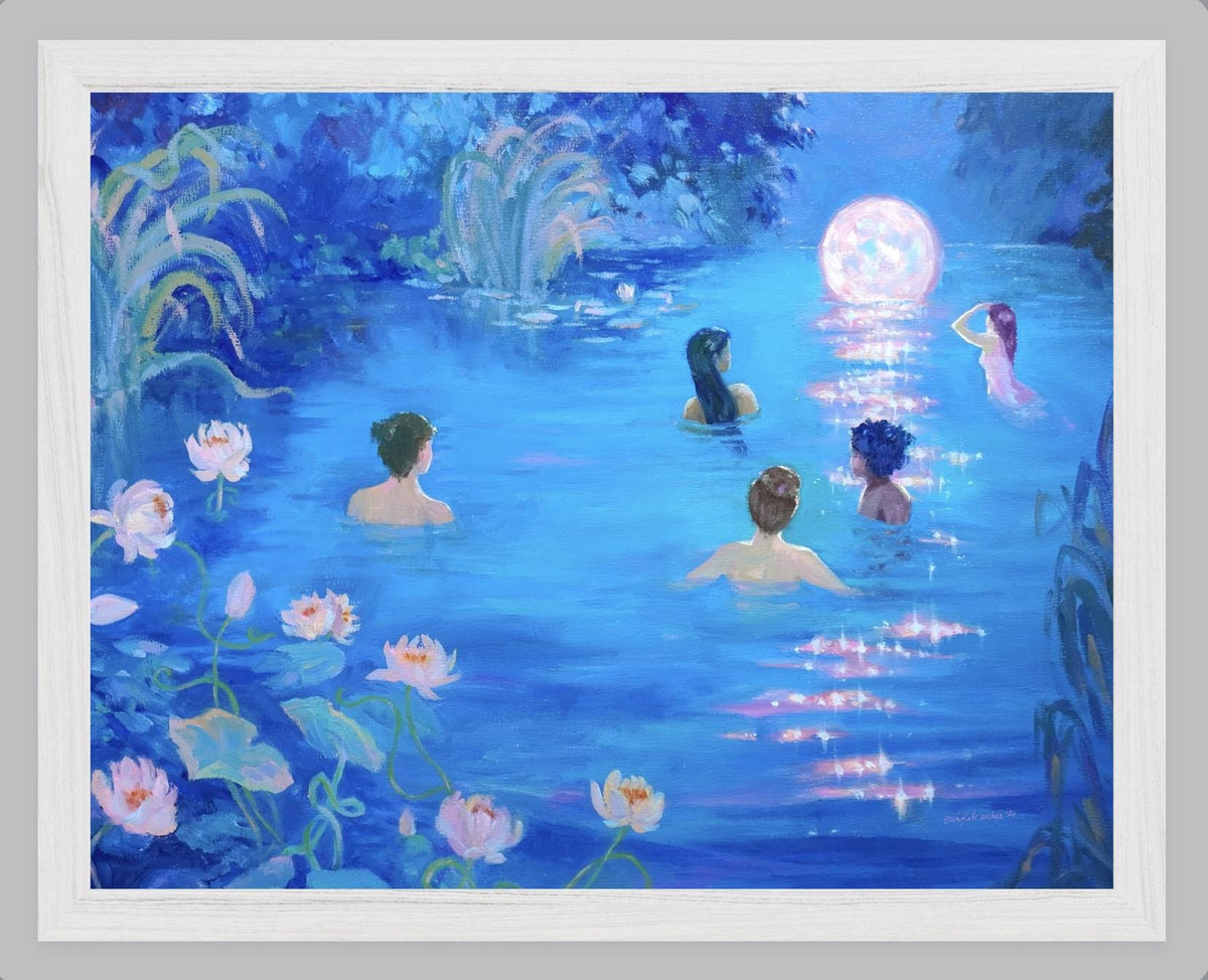 the untethered moon - art print from original acrylic painting