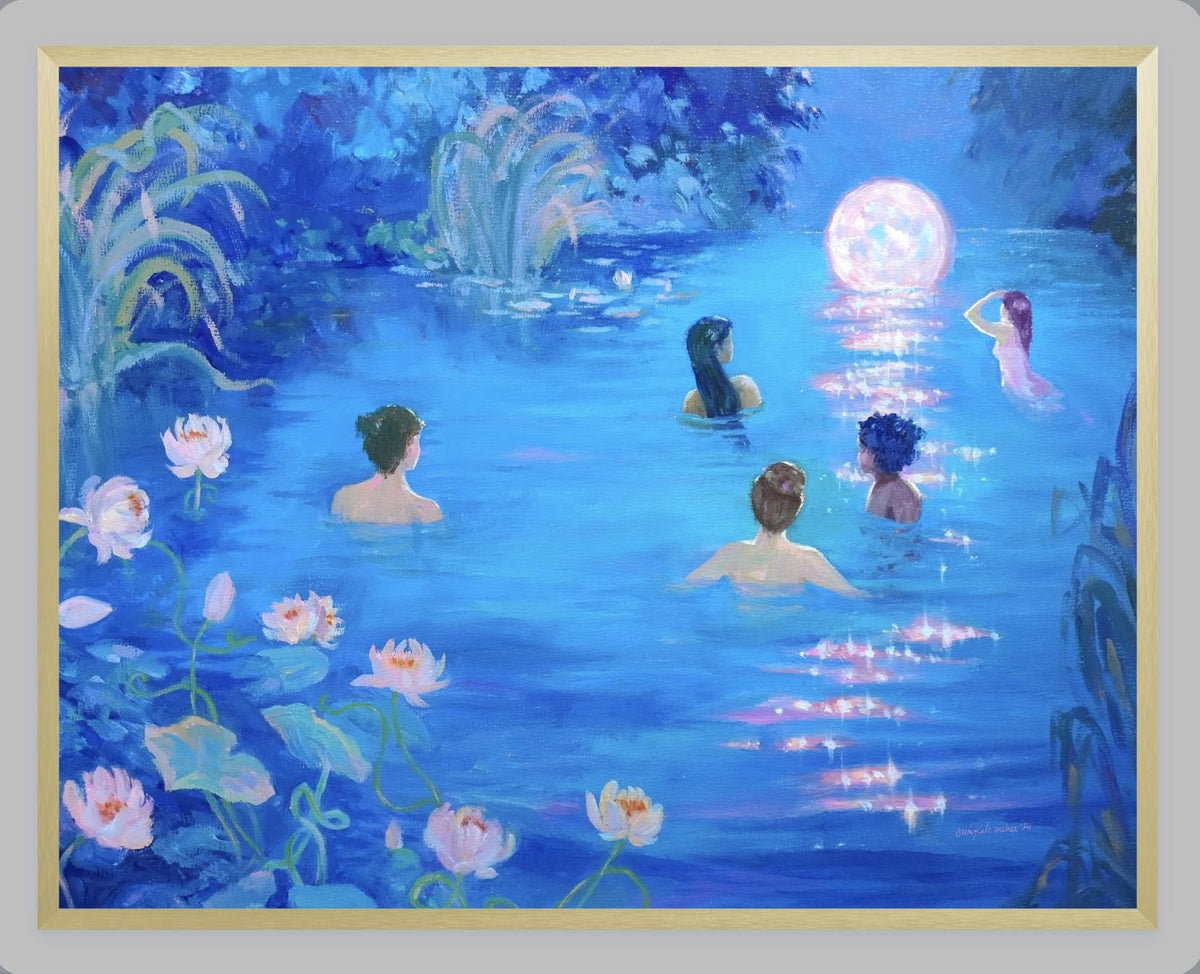 the untethered moon - art print from original acrylic painting