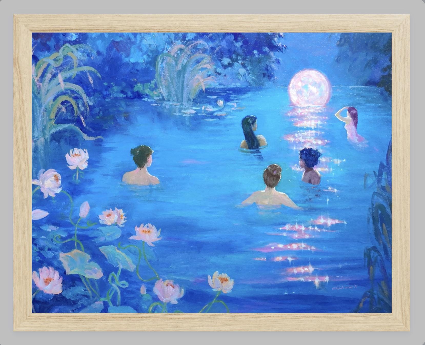 the untethered moon - art print from original acrylic painting
