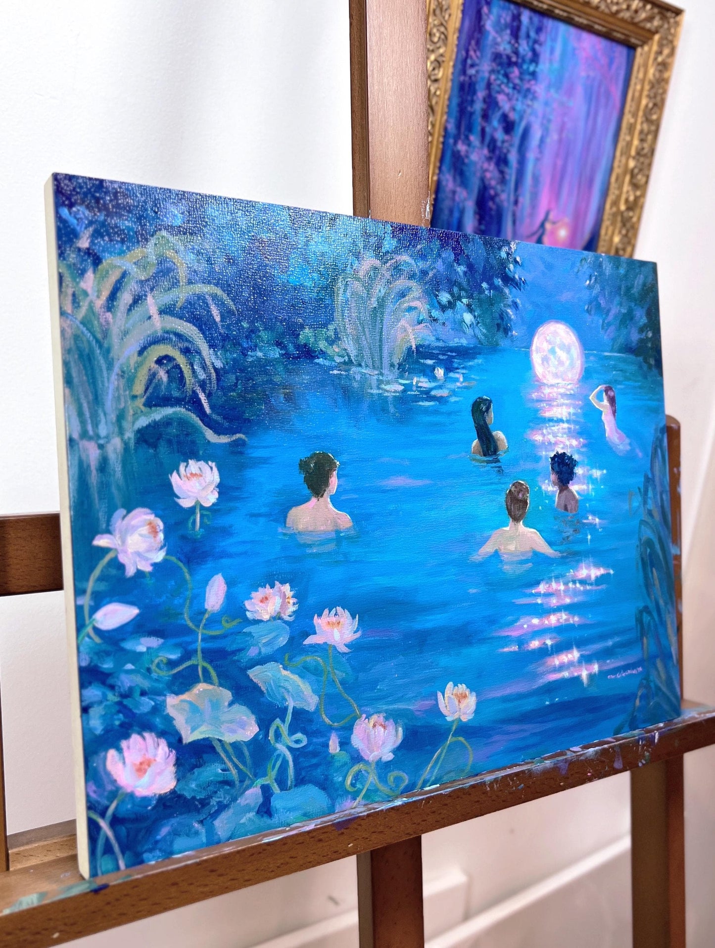 the untethered moon - art print from original acrylic painting