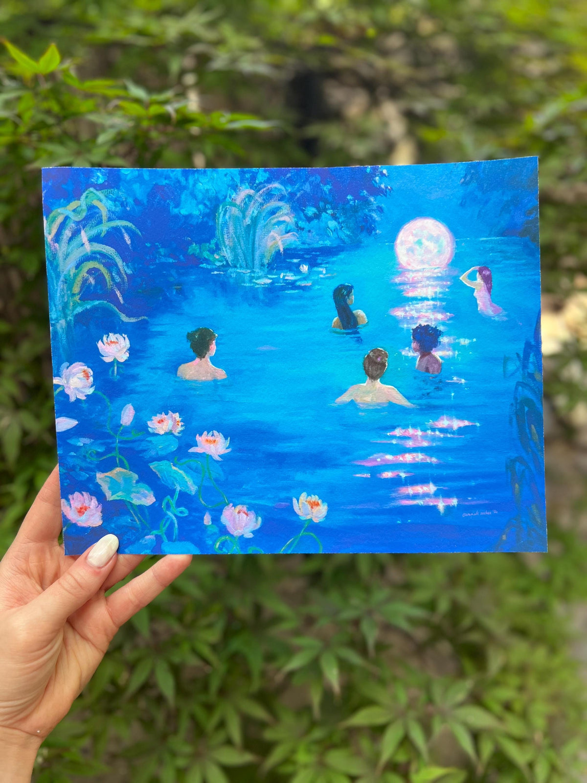 the untethered moon - art print from original acrylic painting