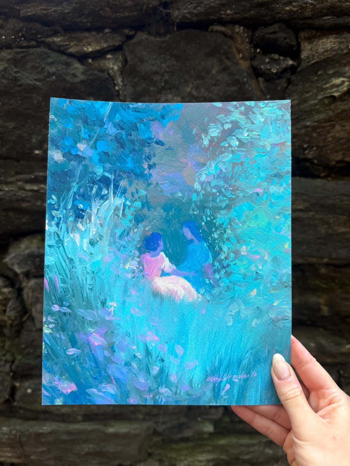 shouldn't it be easy - romantic art print from original acrylic painting