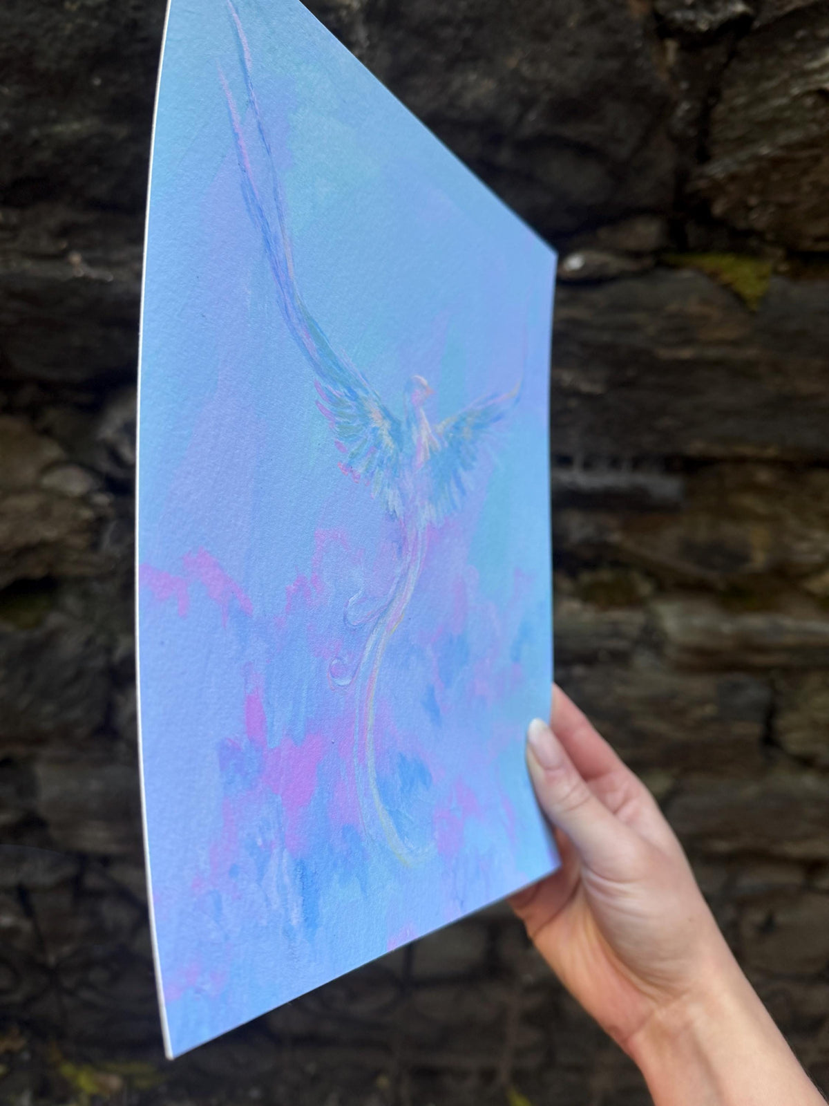 pheonix rising- fantasy creature illustration art print from original gouache painting