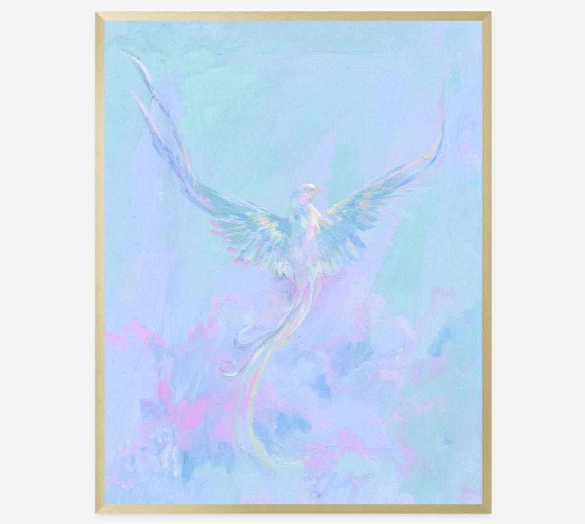 pheonix rising- fantasy creature illustration art print from original gouache painting