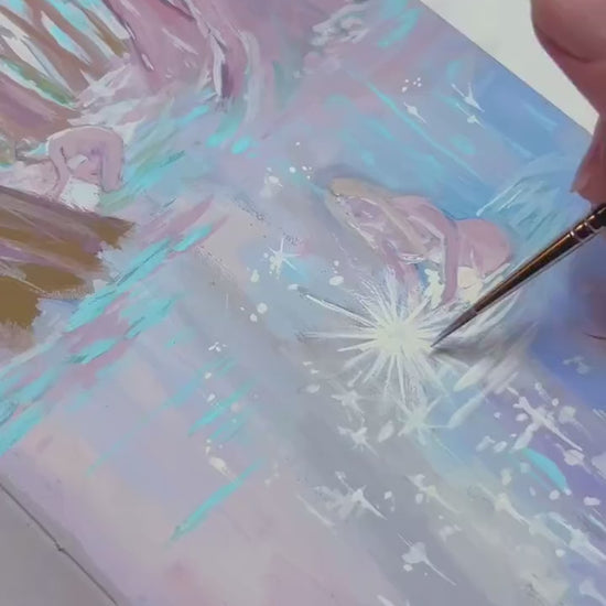 liquid light - art print from original gouache painting - calming magical romantic pastel-color