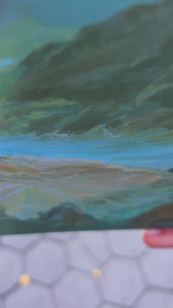 woman born of the frothy sea art print from original gouache painting