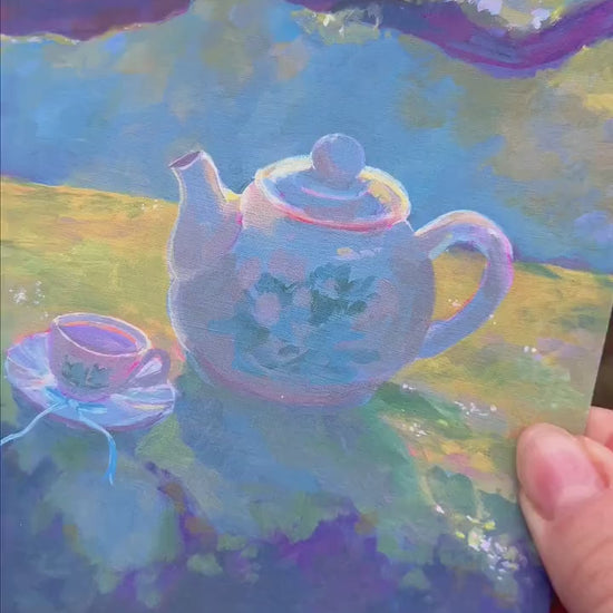 sylvan tea - art print from original acrylic painting - romantic and calming