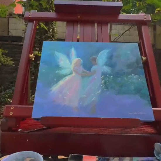 Fairy Art Print: "spinning up light" from original acrylic painting -  inspired by fantasy novels and fairy tales
