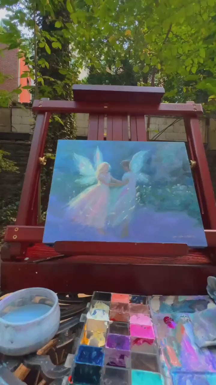 Fairy Art Print: "spinning up light" from original acrylic painting -  inspired by fantasy novels and fairy tales