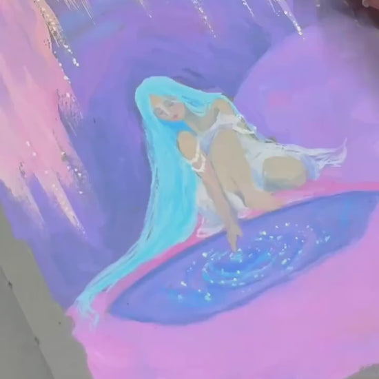 dreaming pool - art print from original gouache painting